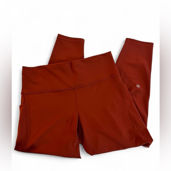 Lululemon Wunder Train High-Rise Tight 25” Terra Orange Size 14 Pockets - Picture 3 of 16